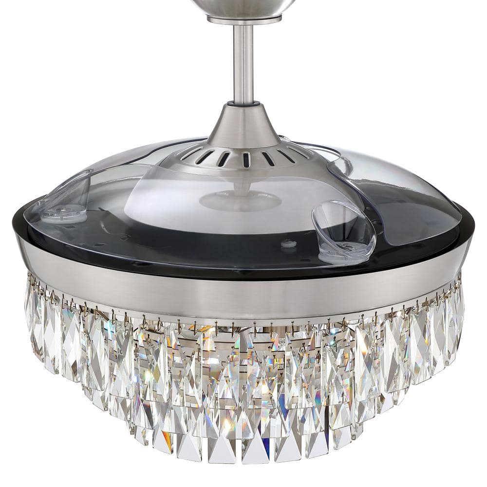Sofia 42" Brushed Nickel Ceiling Fan with Clear Acrylic Blades and LED Light