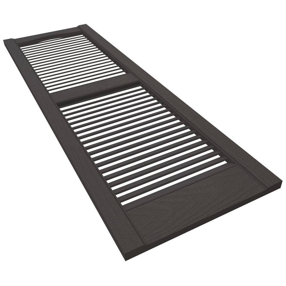 Tuxedo Gray 14.5" x 48" Louvered Vinyl Decorative Shutters