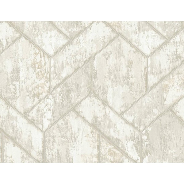 Seabrook Designs 60.75 sq. ft. Metallic Champagne Tiling Paper Unpasted Wallpaper Roll