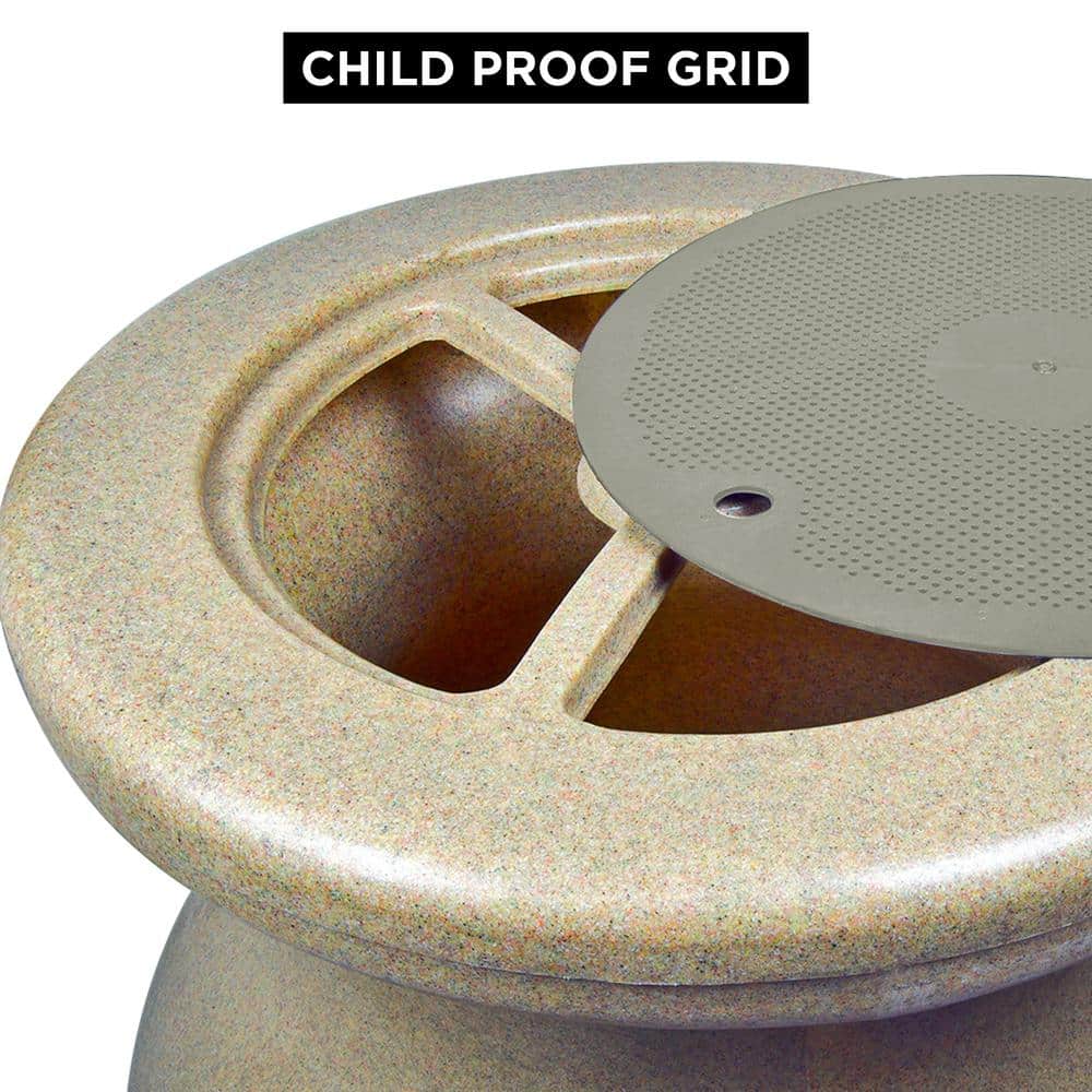 Sandstone-Look Beige 75-Gallon Plastic Rain Barrel