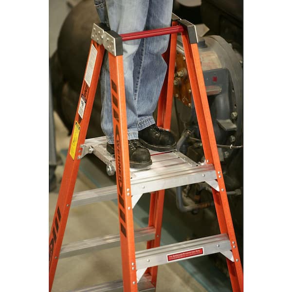 Werner 12 ft. Fiberglass Twin Step Ladder with 375 lb. Load Capacity Type  IAA Duty Rating T7412 - The Home Depot