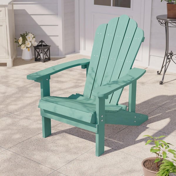 Apple Green HIPS Plastic Weather Resistant Adirondack Chair for Outdoors (1-Pack)