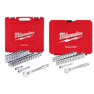 1/2 in. and 1/4 in. Drive SAE/Metric Ratchet/Socket Mechanics Tool Set (72-Piece)