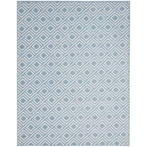 Casual Blue 8 ft. x 10 ft. Checker Contemporary Area Rug