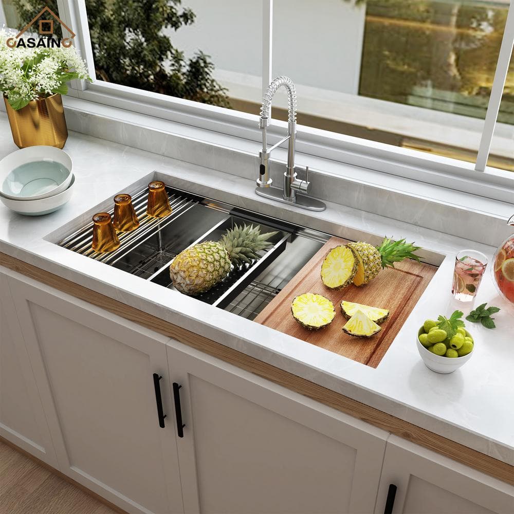 36" Stainless Steel Undermount Kitchen Sink with Accessories