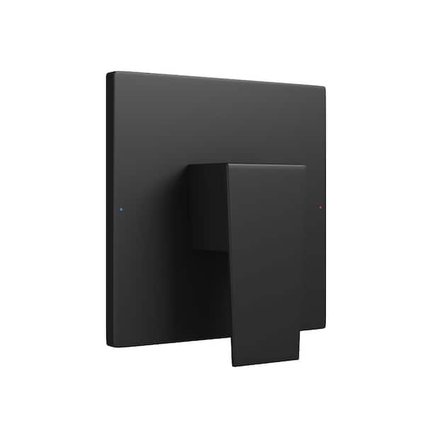 1-Handle Wall Mount Square Shower Valve Trim Kit in Matte Black for Moen Tub/Shower Faucets (Valve Not Included)