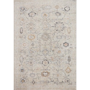 Monroe Natural/Multi 6 ft. 7 in. x 9 ft. 3 in. Shabby Chic Area Rug