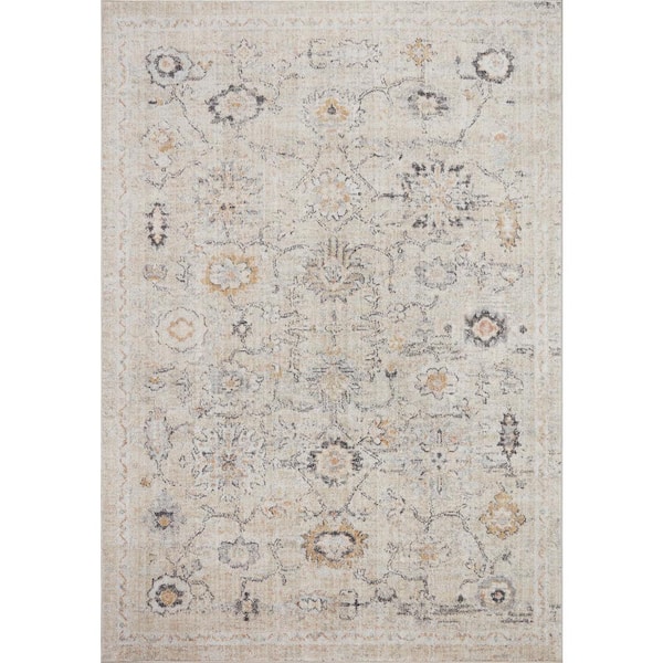 LOLOI II Monroe Natural/Multi 7 ft. 10 in. x 10 ft. Shabby Chic Area Rug