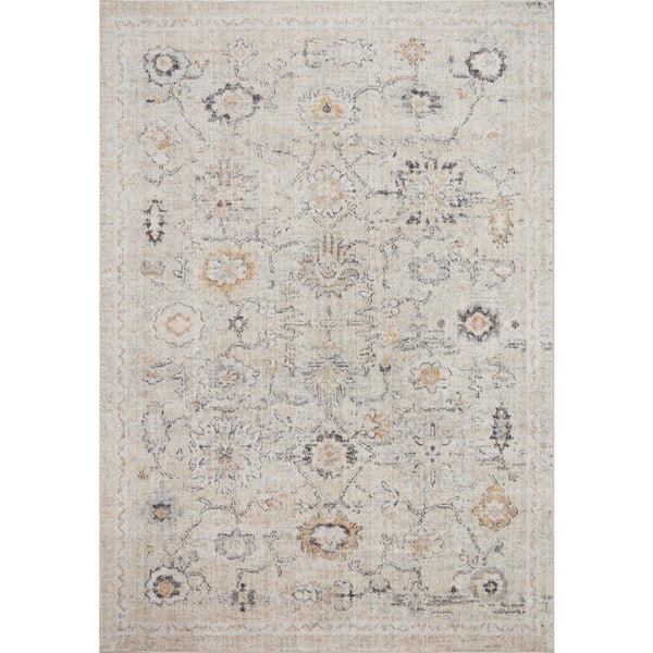 LOLOI II Monroe Natural/Multi 3 ft. 9 in. x 5 ft. 9 in. Shabby Chic Area Rug