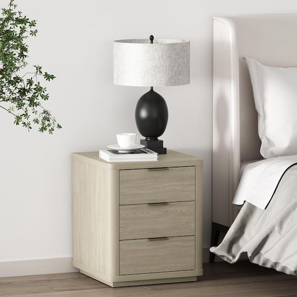 Evelyn Modern Natural 3-Drawer 20 in. W Nightstand