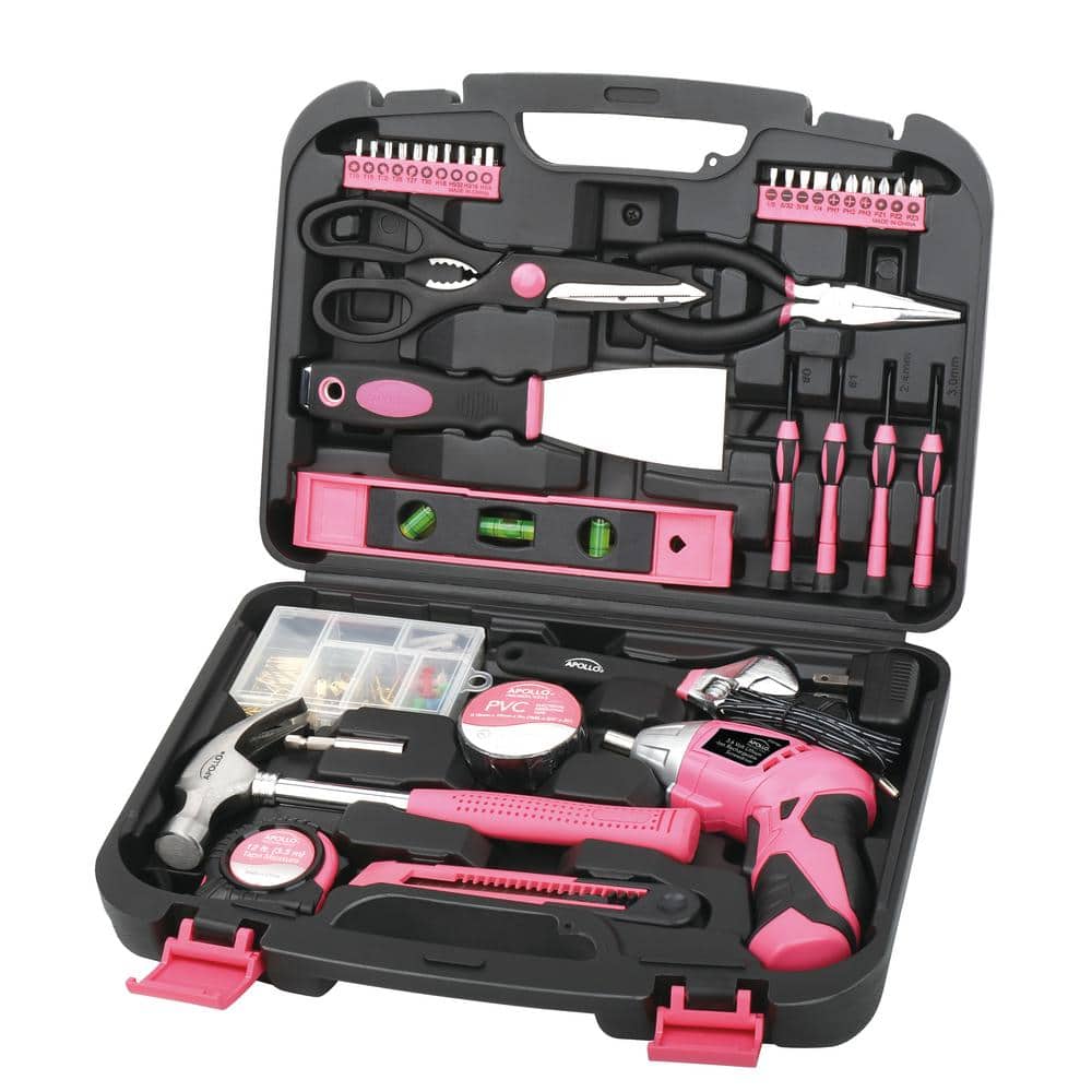 Apollo 10 in., 12.5 in. and 16 in. Tool Box in Pink (3-Components) DT5005P  - The Home Depot