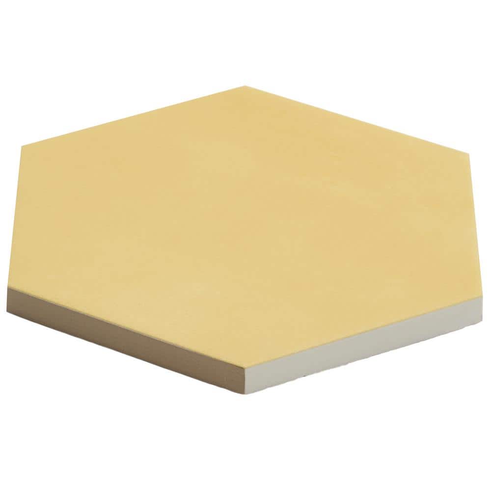 Eclipse Yellow 8" Hexagon Matte Porcelain Floor and Wall Tile