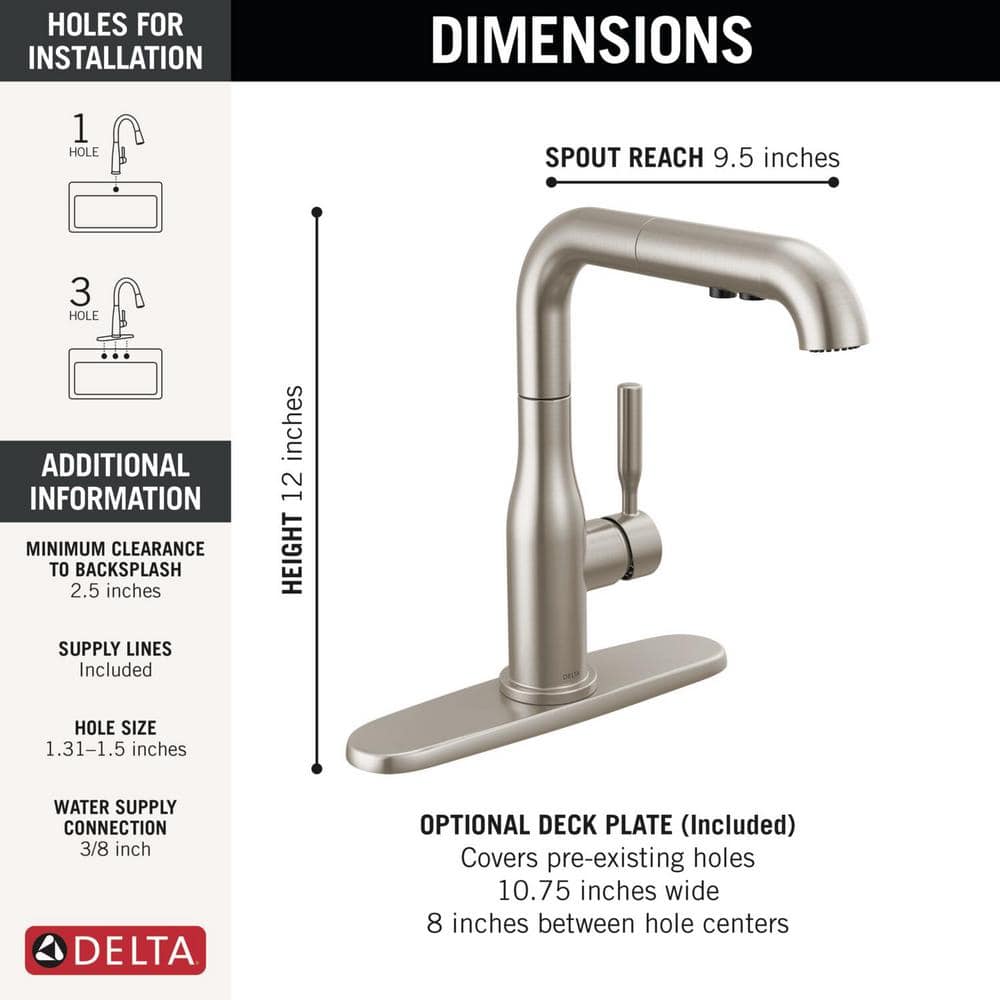 Almari Stainless Steel Pull-Out Kitchen Faucet with Magnetic Docking