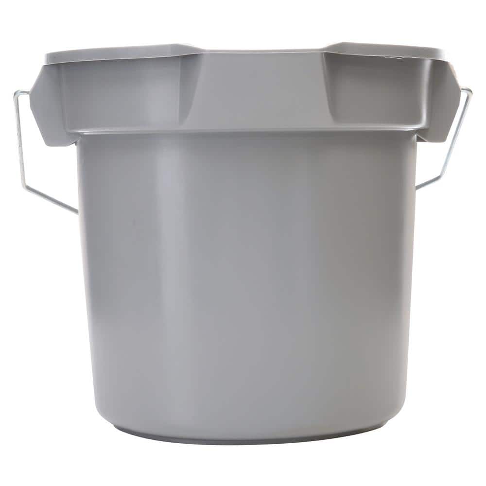 Gray Heavy-Duty Plastic 14-Quart Round Utility Bucket