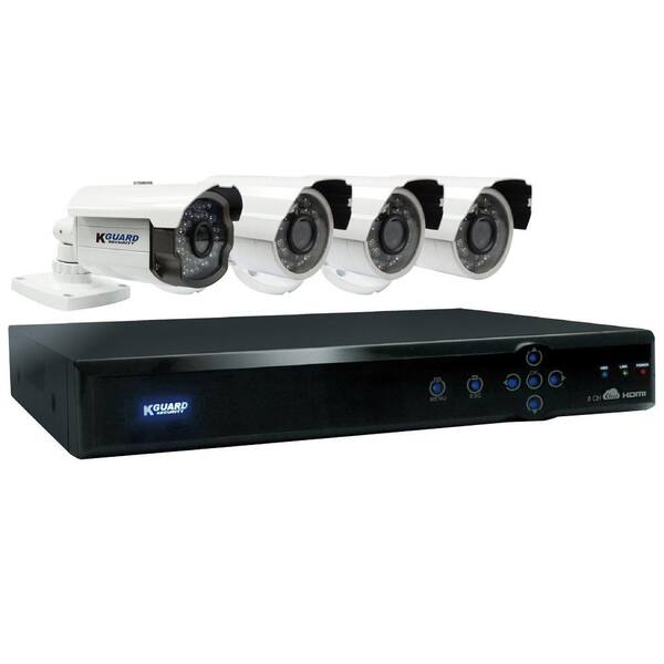 KGUARD Security Aurora 8-Channel 960H Cloud Surveillance System with 1TB HDD (1) 800TVL Auto Tracking and (3) 700TVL Camera