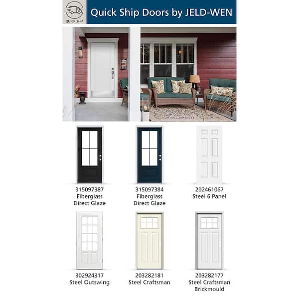 JELD-WEN 32 in. x 80 in. 1-Panel Craftsman Primed Steel Prehung