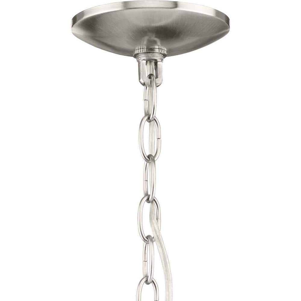 Mini Brushed Nickel Glass Pendant Light with Satin Opal Diffuser