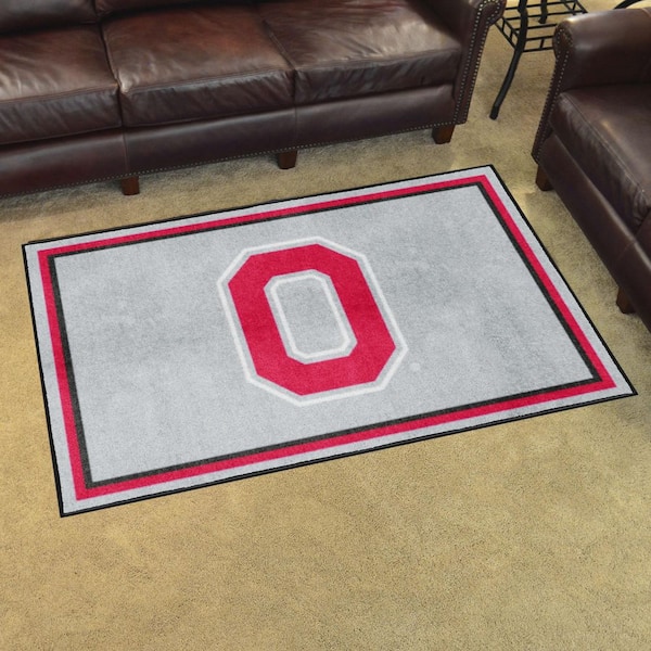 Ohio State Buckeyes Gray 4 ft. x 6 ft. Plush Area Rug