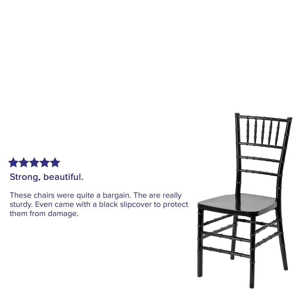 Hercules Black Resin Armless Chiavari Stacking Chair