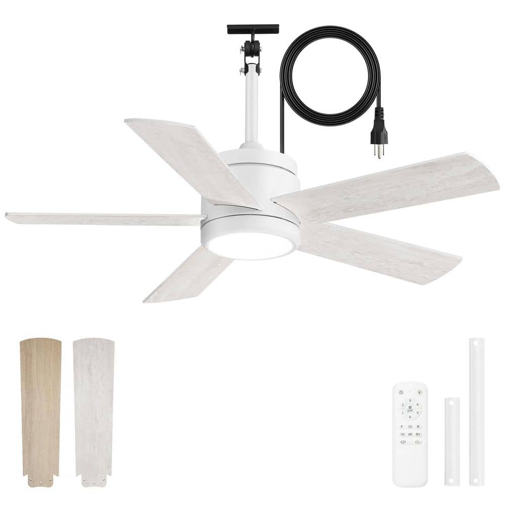 42 in. Outdoor Wet-Rated 6-Speed Modern White Downrod Mount Standard Ceiling Fan with Lights, Remote Control for Porch price history on PriceWatchPro