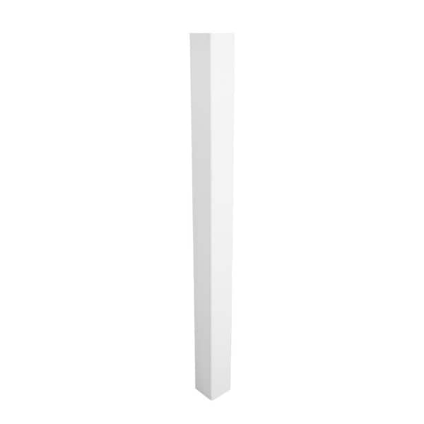 Weatherables 4 in. x 4 in. x 6 ft. White Vinyl Fence Blank Post