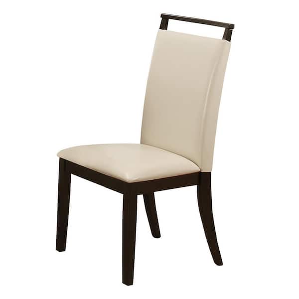 Best Master Furniture Roman Off-White Faux Leather Side Chairs (Set of 2)