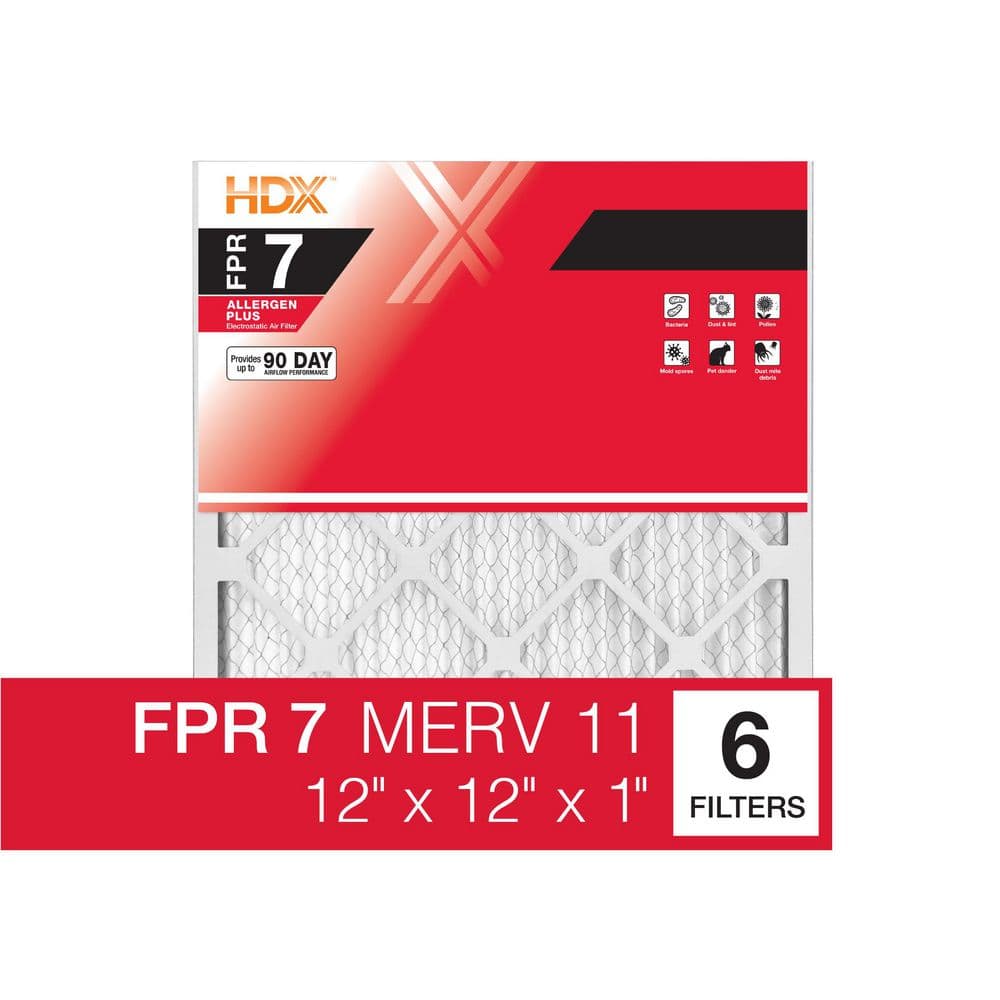 12 in. x 12 in. x 1 in. Allergen Plus Pleated Air Filter FPR 7, MERV 10 (6-Pack) price history on PriceWatchPro