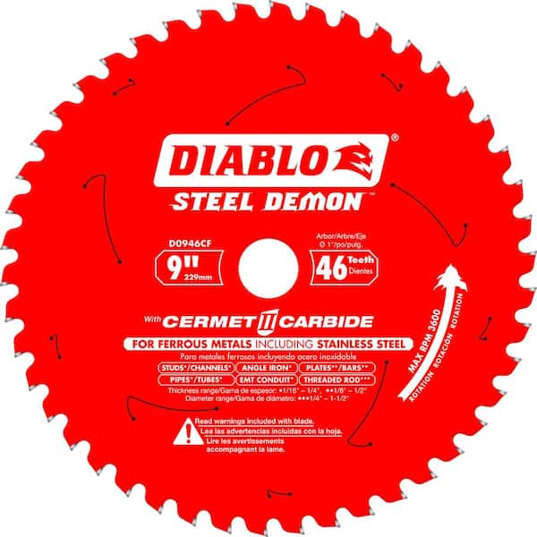 DIABLO 9in. x 46-Teeth Steel Demon Cermet II  Saw Blade for Medium Metal