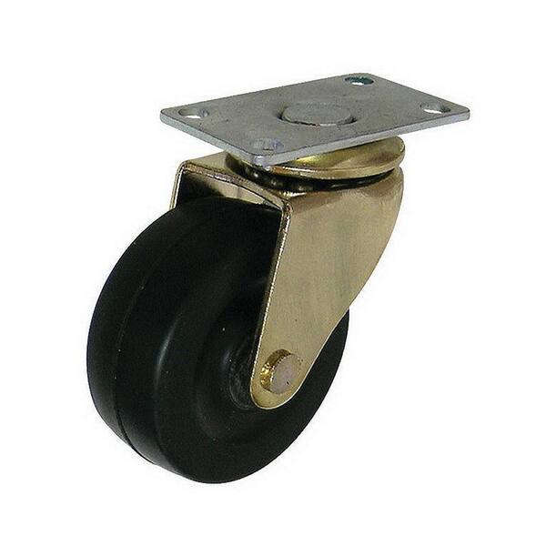 Richelieu Hardware 2 in. (50 mm) Brass and Black Non-Braking Swivel Plate Caster with 88 lb. Load Rating