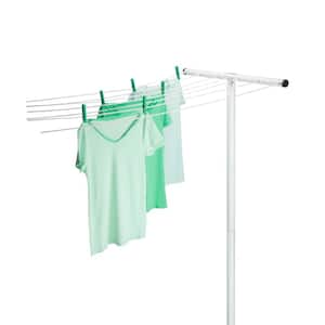 Steel White T-Post Pole for 7-Line Outdoor Clothesline