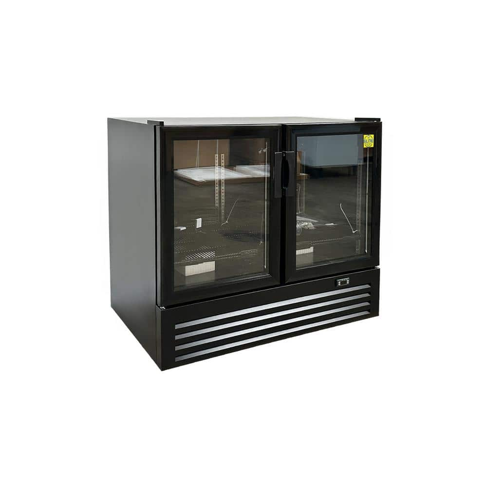 Elite Kitchen Supply 47 In 11 3 Cu Ft Nsf Etl Two Glass Door Upright Refrigerator Ecg47 Black