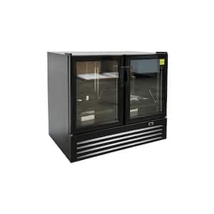 47 in. 11.3 cu. ft. NSF ETL Two Glass Door Upright Refrigerator ECG47 Black