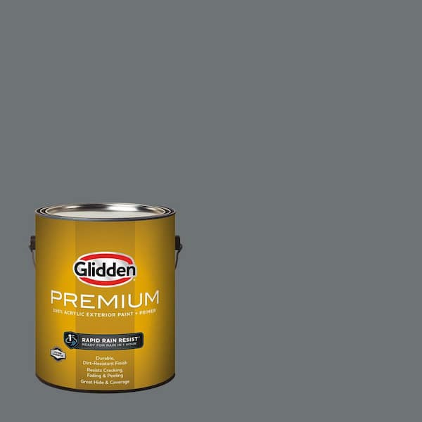 Glidden Premium 1 gal. PPG1012-6 Volcanic Ash Satin Exterior Latex