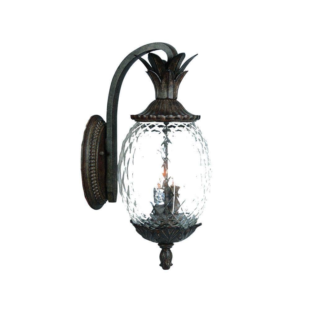 Lanai Collection 3-Light Black Coral Outdoor Wall Lantern Sconce price history on PriceWatchPro