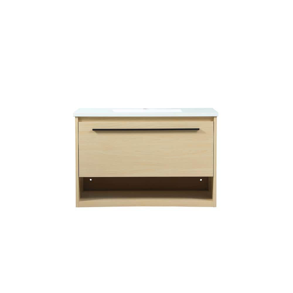 Simply Living 30 in. Single Bathroom Vanity in maple with Engineered Marble