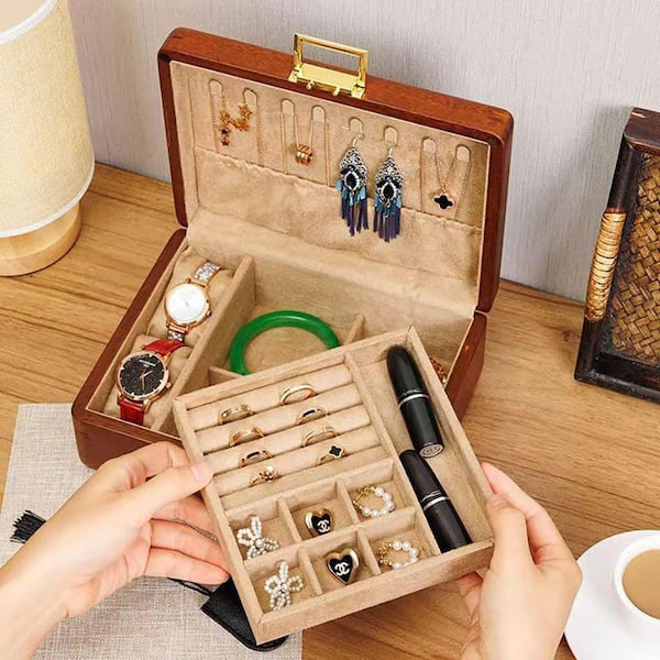 JEWEL BOX 1 & 2 セット Amazon.com: SONGMICS Jewelry Box Organizer with Mirror, 2-Layer