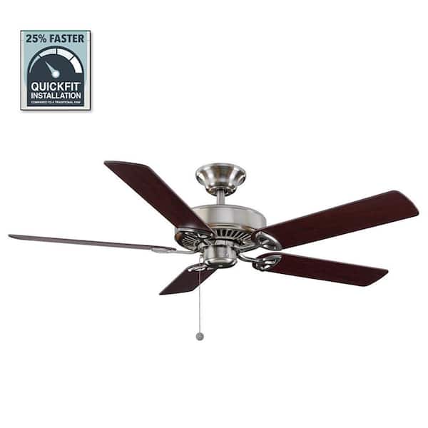 PRIVATE BRAND UNBRANDED Farmington 52 in. Indoor Brushed Nickel Ceiling Fan