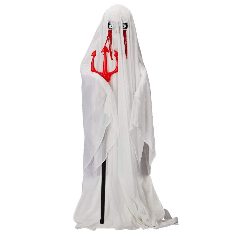 4.3ft Ghost with Trident Animatronic, Green Lights & Creepy Sound, Scary Spooky Haunted Yard Decor for Garden Lawn price history on PriceWatchPro