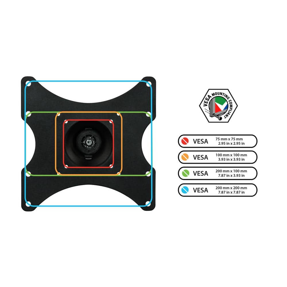 Black Steel Full Motion TV Wall Mount for 13"-42" Screens