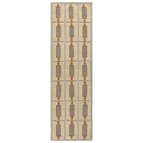 Genre 2 ft. x 8 ft. Beige/Gray Grid Runner Rug