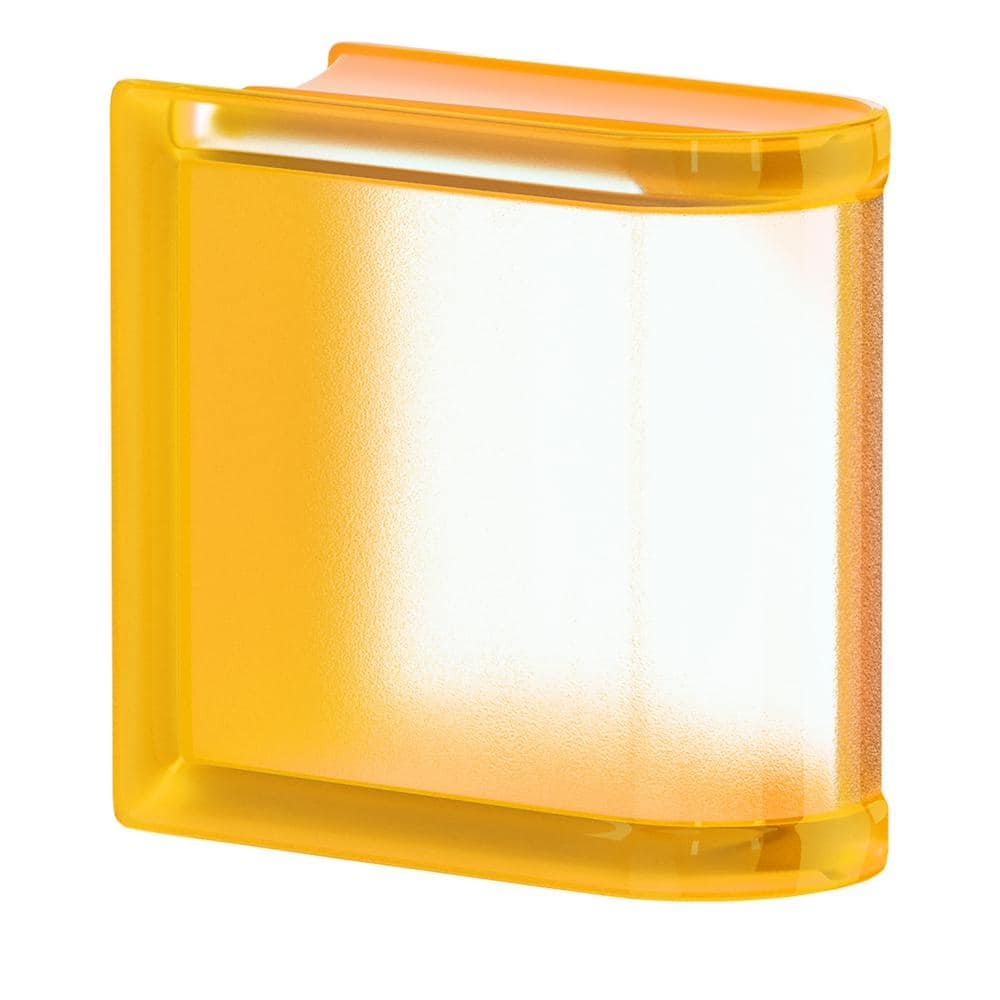 3 in. Thick Series 6 x 6 x 3 in. Linear End (1-Pack) Apricot Mist Pattern Glass Block (Actual 5.75 x 5.75 x 3.12 in.) -  MyMINIGLASS, 123420P