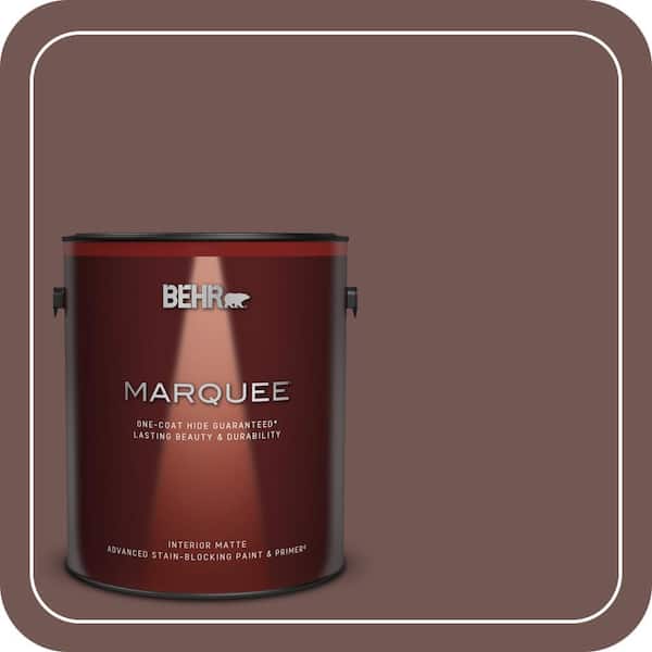 BEHR MARQUEE 1 gal. #180F-6 Brown Ridge Matte Interior Paint & Primer
