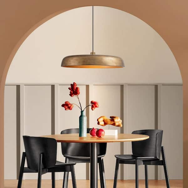 Rennnsan Neil 1-Light Modern Vintage Brown Dome Pendant Light for