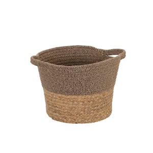 Tweed in Natural Wicker Basket with Side Handles
