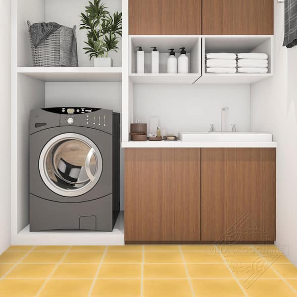 Solid Square Maple Sugar/Matte 8 in. x 8 in. Cement Handmade Floor and Wall Tile (Box of 8/3.45 sq. ft. )
