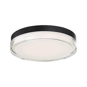 Dot 12 in. 1-Light 3500K Black LED Flush Mount