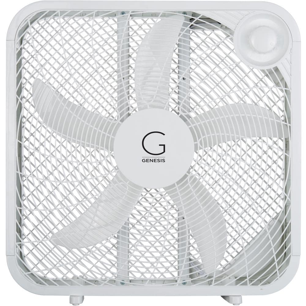 GENESIS 20 in. Box Fan 3-Settings Silent Cooling Technology Carry