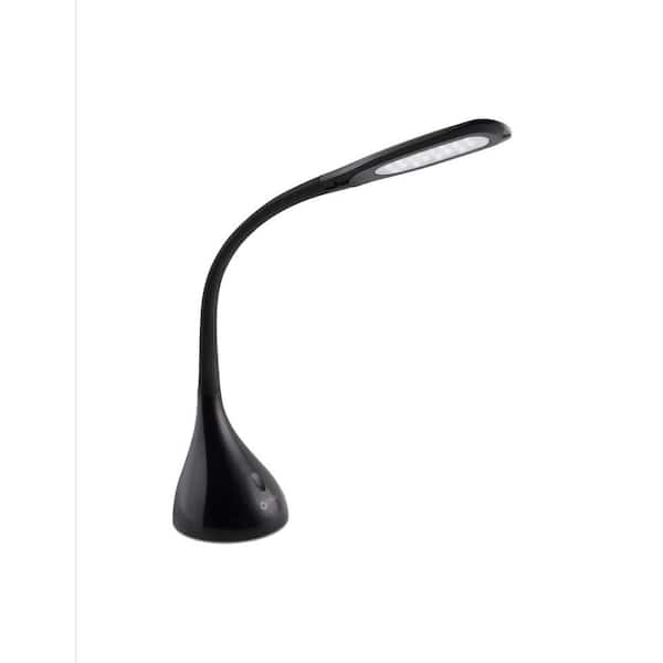 OttLite 11.25 in. LED Creative Curves Black Desk Lamp
