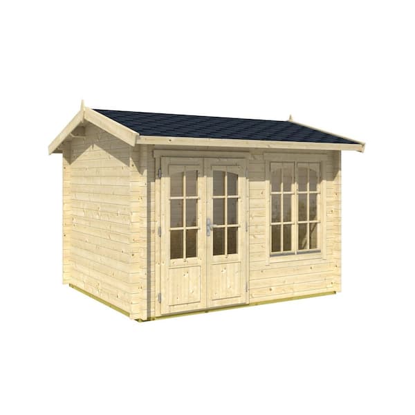 Sutton 11 ft. W x 10 ft. L x 14 ft. D Solid Wood Garden Shed with 1 Double Door and 1 Window (75.56 sq. ft. )