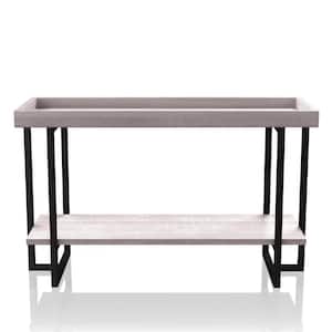Triblisi 48 in. Antique Gray/Gun Metal Standard Rectangle Wood Console Table with Storage